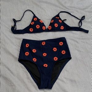 Jcrew High Waisted Floral Bikini Set